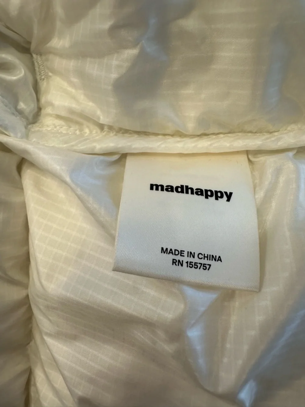 Madhappy Limited Edition Cozy White Puffer Vest Size Medium